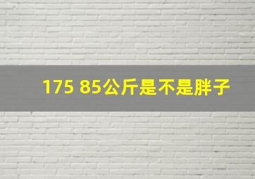 175 85公斤是不是胖子